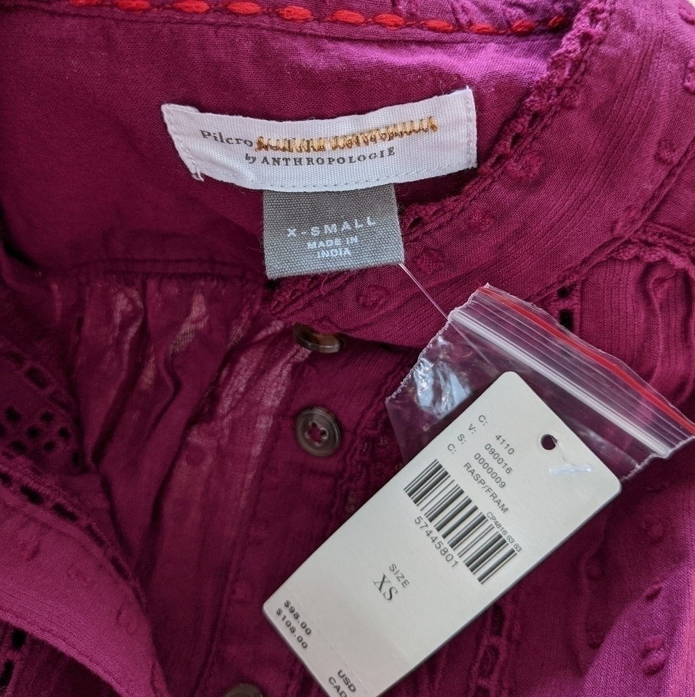 ANTHROPOLOGIE pilcro tavi button down blouse xs - Picture 7 of 11